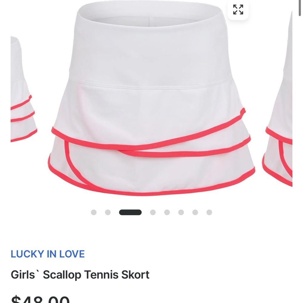 Lucky in Love White and Pink Asymmetrical Skater Mini Skirt